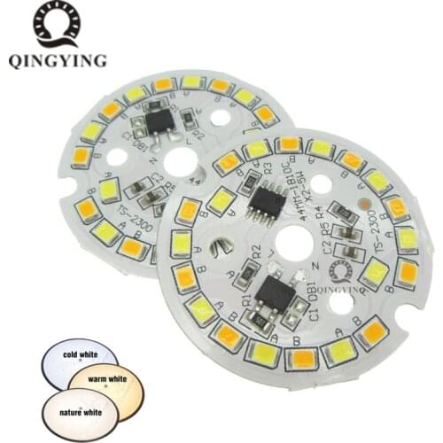 10pcs 5W 7W 2835 SMD ac 220v CCT Lamp Plate White / Warm White Two Color in one PCB LED PCB Integrated IC Driver For LED Bulb
