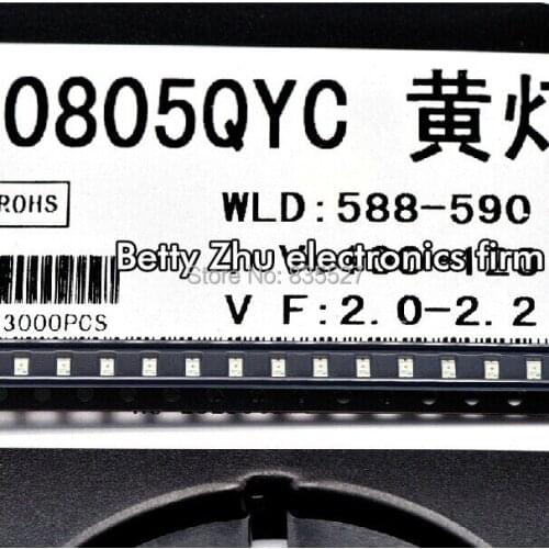 100PCS/LOT 0805 SMD LED yellow light emitting diodes 2012