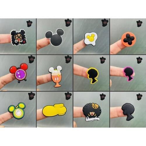12PCS PVC Black Girl Flower Queendom Fridge Magnetic Sticker Famous Cartoom Refrigerator Magnets Souvenir Gift Office Supplies