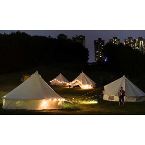 4M 5M 6M New design outdoor hotel resorts bell tent two door cotton glamping tents canvas bell tents for sale