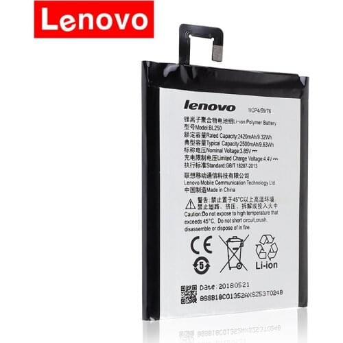 2019 Original Quality BL250 Battery for Lenovo VIBE S1 S1a40 S1c50 High Quality bl250 Mobile Phone Replacement Accumulator