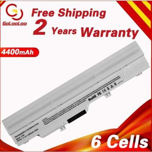 Golooloo 4400 mAh White Laptop Battery For MSI BTY-S11 BTY-S12 Wind U100 L1300 L1350 L1350D U100X U100W U135DX Wind12 U200 U210