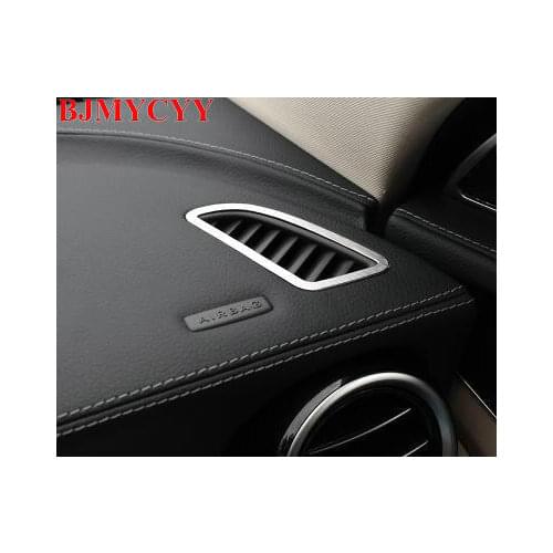 BJMYCYY 2pcs Stainless Steel Air Conditioning Vent Cover Trim For Mercedes Benz GLC C Class W205 C180 C200 C250 C300 C400