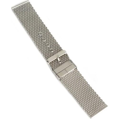 2019 New High Quality Thick Mesh Steel Watch Band Strap Bracelet Pin Buckle Silver Fashion Watchbands 22mm SB0596
