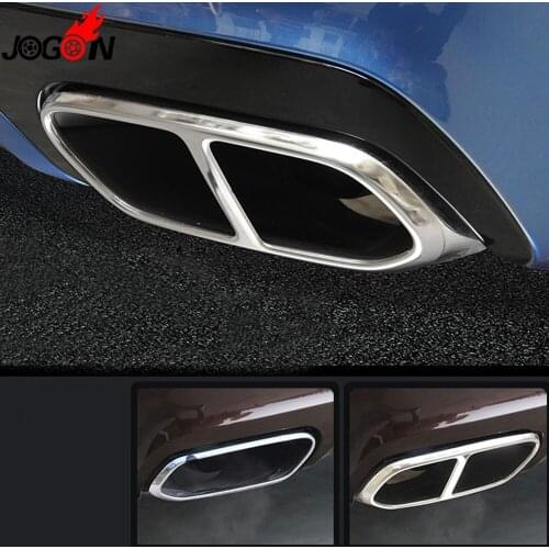 Dual Exhaust Muffler End Tip Pipe Stickers For Volvo XC60 2018 2019 Car Rear Cover Trim