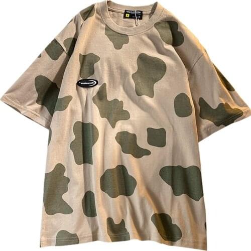 ZuoLunOuBa Summer Short Sleeve Fashion Women T Shirt Geometric Green Auspicious Clouds Harajuku Tees Loose Student Tops Female