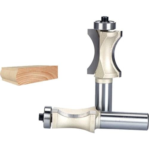 HUHAO 1pc 1/2 Inch Shank Half Round Bit 2 Flute Endmill Router Bits for Wood With Bearing Woodworking Tool Milling Cutter