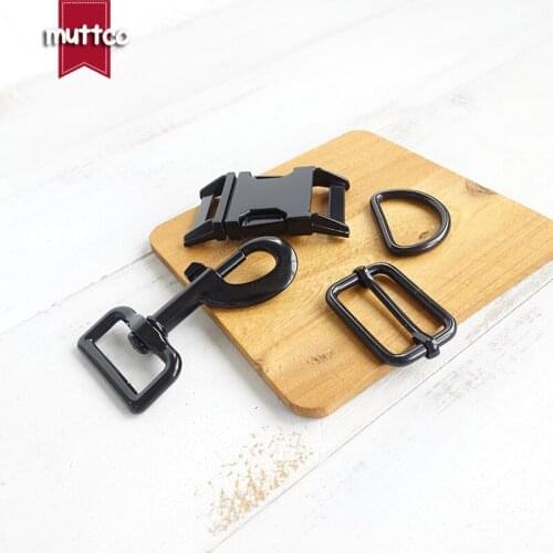 Metal buckle+adjust buckle+D ring+metal dog clasp/set) environmental black 30mm DIY dog collar accessories Zinc Alloy