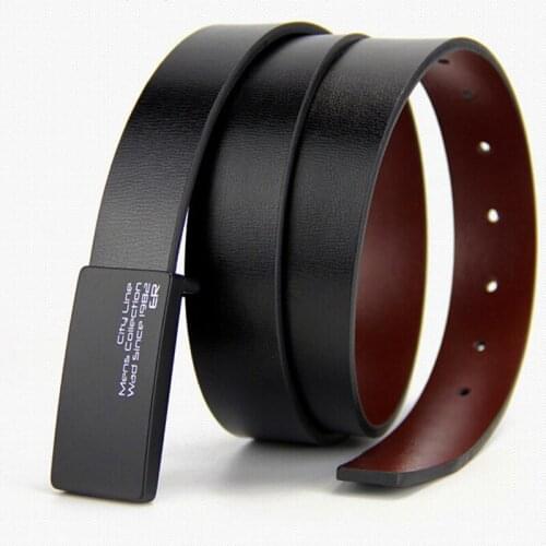Fashion mens Suit belt genuine leather male cowhide belts man formal belt trousers cowskin belt smooth buckle waistband gift