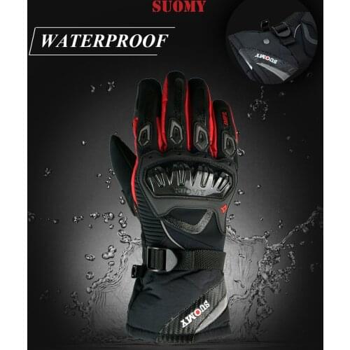 SUOMY Motorcycle Gloves Winter Warm Moto Gloves Motorbike Guantes Touch Screen Gant Moto Riding Gloves 100% Waterproof Windproof