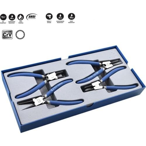 4Pcs Snap Ring Pliers Set,Circlip Pliers,Internal/External Heavy Duty for Ring Remover Retaining Straight Bent Lock Ring Pliers