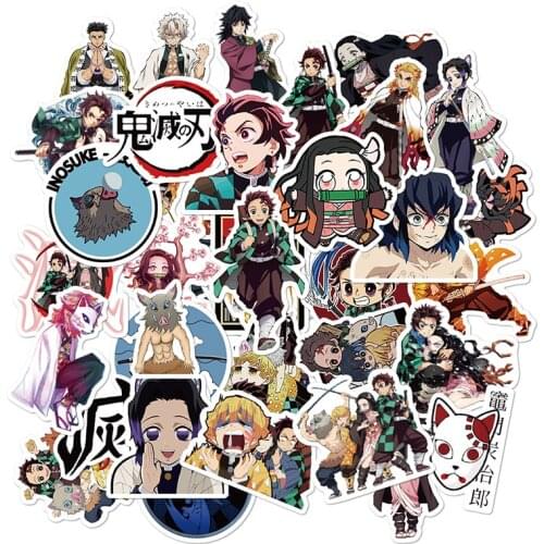 50PCS/Pack Anime Demon Slayer Stickers Character Kamado Nezuko Waterproof Sticker Toy Suitcase Stationery Decoration Gift Kids