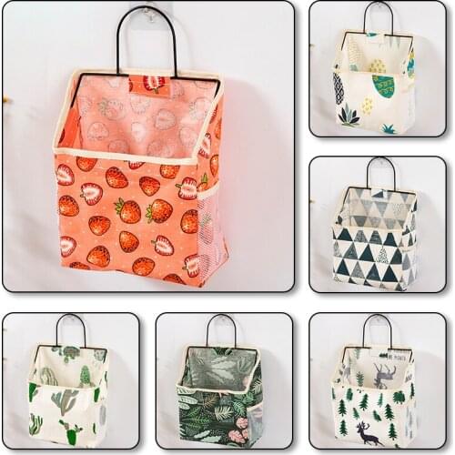 Wall-Mounted Cotton And Linen Cloth Art Storage Bag Wall-Mounted Cotton And Linen Sundries Storage Bag Home Storage Hanging Bag