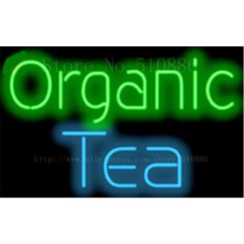 Organic Tea Drinks Neon sign Glass Tubes Light Bar Beer Club Custom Neon signs Bulb Store Decoration Signboard signage 17"x14"