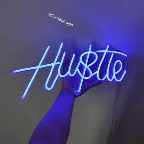 HDJSignWaterproof Custom Neon Sign Light Hustle Party Bar Pub Wedding Background Decor Neon ToP Led Flex Transparent Acrylic