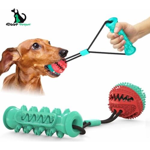 New Large Dog Training Toys Pet Interactive Toy Dog Bite Combination Drawstring Toy Training Ball TPR 400g DT-008