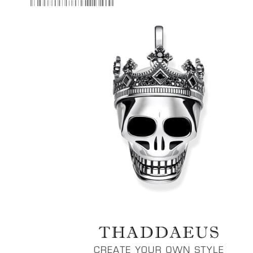 Pendant Skull Crown,2019 New Vintage 925 Sterling Silver Fashion Jewelry Europe Style Bijoux Accessories Gift For Woman & Men
