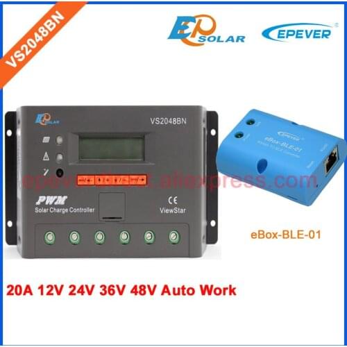 PWM 12V 20A solar controller EPEVER EPsolar high quality new update series with lcd display VS2048BN wifi eBOX ble eBOX