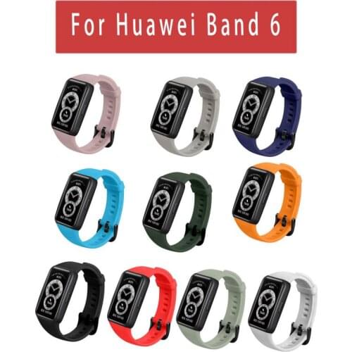 Straps For Huawei Band 6 Smart Watch Wristband Replacement Sport Band Soft Silicone Strap For HUAWEI Band 6 Watch Accessories