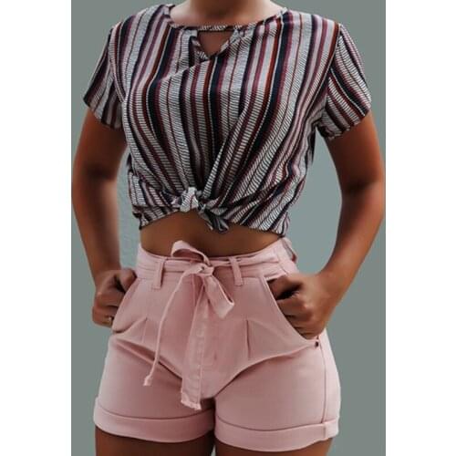 Casual Short Jeans Women Summer Fashion High Waist Shorts Vintage Bandage Denim Shorts Feminina Pantalones Cortos De Mujer