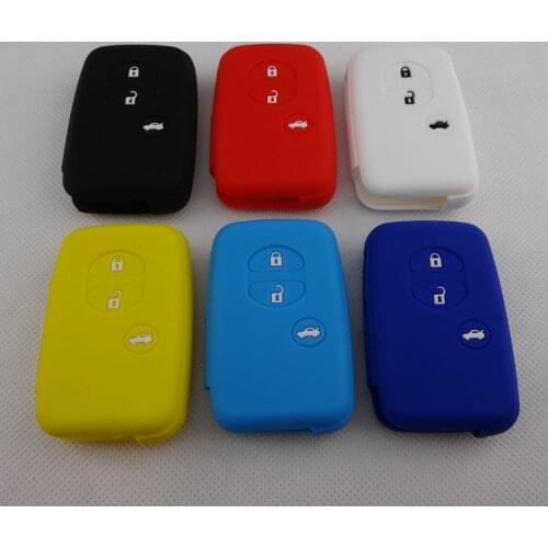Silicone car key cover case for Toyota Land Cruiser Camry Highlander Crown Prado Prius 3 button Car Key