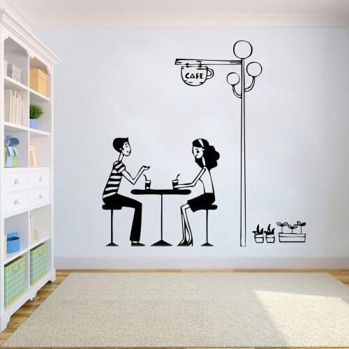 Coffee Cafe vinyl wall art stickers personality restaurant Removable Decal kitchen art home decoration hogar moderno Decal HY473