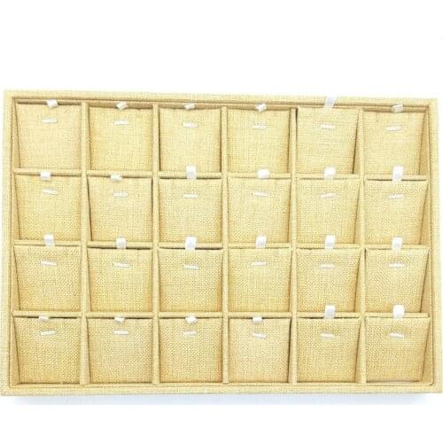 High Quality Linen Jewelry Display Tray Necklace Holder Pendant Storage Box Ring Earring Case Bracelet Organizer Bangle Showcase