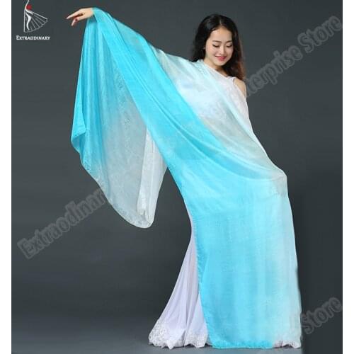 Women Belly Dance Veil Silk Shawl Women Professional Stage Accessories Colors Light 260x114cm Veil Belly Dancing Light Silk