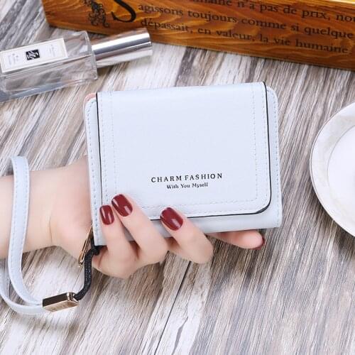 Wallet Womens Short Wallet Korean Version Small Fresh Zipper Student Zero Wallet Multi-Functional Buckle Wallet