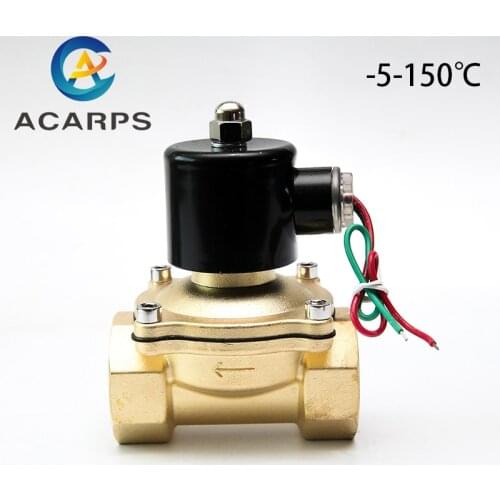 1" Brass Solenoid Valve High Temperature 150 Degrees Normally Closed 220V 110V 24V 12V With VITON Seal For Water Oil Air