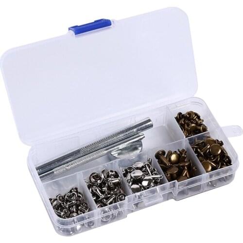 1Box /120 Set Double Rivet Set DIY Clothing Sewing Fabric Clothing Rivet Luggage Clothing Leather Handmade Accessories