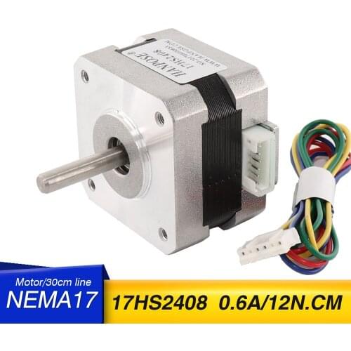 10PCS Free shipping 17HS2408 4-lead 42 step motor 42BYGH 0.6A 12N.CM CNC Laser and 3D printer Nema17 Stepper Motor