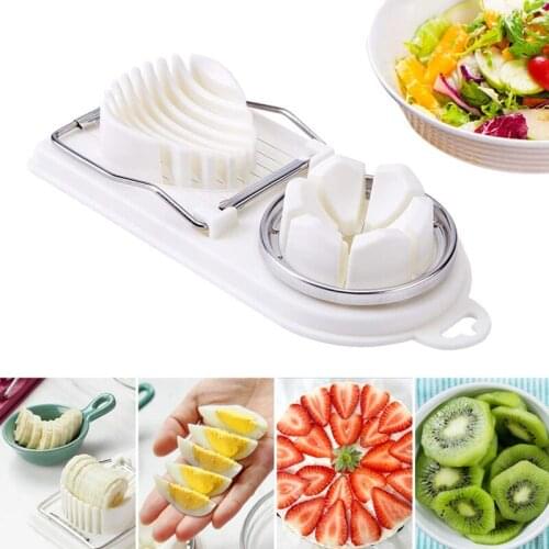 2 in 1Egg Slicer Cutter Stainless Steel Cutting Wires Egg Slicer Pierce with Garnish Tool Multi Purpose Egg Dicer&Wedger