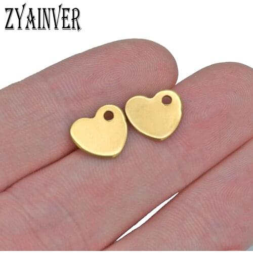 20pcs Stainless Steel Regular Gold Love Heart Charm Pendants DIY Connector Necklace Jewelry Making Bracelet Supplies Wholesale