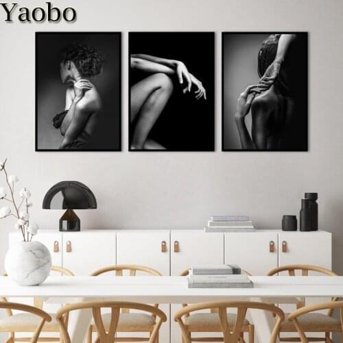 3 Panels Diamond Painting Black and white sexy woman photo Diy Full Square Round Drill Diamond Embroidery Pictures Mosaic Decor
