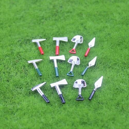 4pcs Garden Tools Dollhouse 1/6 or 1/12 Alloy Tools Miniature Doll Room Accessories Set Creative Doll Garden Tool Toy Models