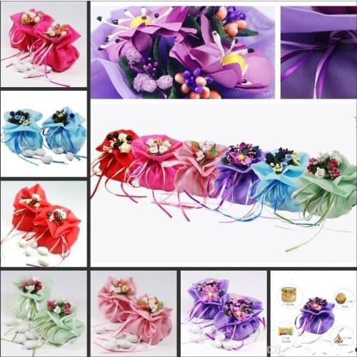 9CM*6cm Double Satin Wedding Favors Bags Candy Pouch Jewely Gifts Bag Party Supplies Wholesales 100pcs/lot