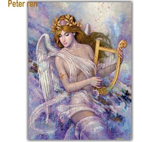 Diy Diamond painting cross stitch Crafts 5d Square\Round diamond embroidery full diamond Mosaic Home Decor Angels harp playin