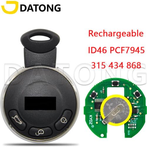 Datong World Car Remote Control Key For BMW Mini Cooper 315 434 868 CAS System PCF7945 Chip IYZKEYR5602 Auto Smart Card Key