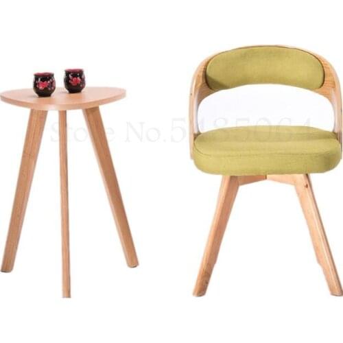 Solid Wood Balcony Table And Chair Three-piece Combination Bedroom Study Rotating Back Chair Home Dining Chair Tea Shop