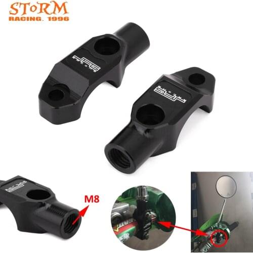 CNC M8 M10 Universal Handlebar Brake Clutch Perch Rotating Bar Clamp Rear View Mirror Mount For KTM CR CRF KX KLX RM RMZ YZ WR