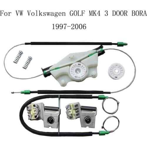 For Volkswagen VW GOLF MK4 3 DOOR BORA 1997-2006 Window Regulator Window Lifter Repair Kit Set With Metal Clip Front Left