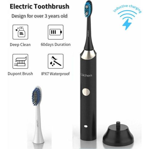 Lachen 031 Electric Toothbrush USB Rechargeable Adult Waterproof Sonic Tooth Brush With 2 Brush Head Safety Gift For Adult Kid