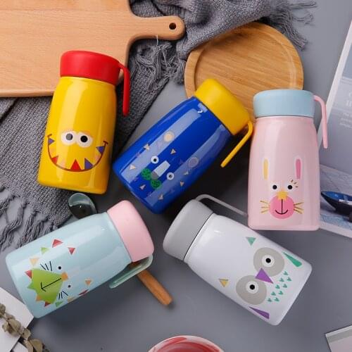 Mini Thermos Bottle Cartoon Cute Small Capacity 304 Stainless Steel Vacuum Flask Thermo Bottles Leakproof Coffee Students Mug