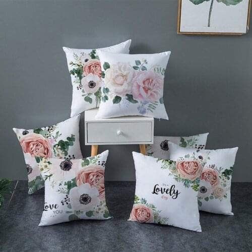 2021 New Fashion Mothers Day Floral Decorative Pillowcase 45cm Rose Flower Love You Cushion Cover for Mom Mathers Day Gifts