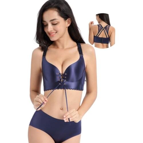 New design of beauty back butterfly breathable underwear front strap mug bra size, plus size bra set, bra mug