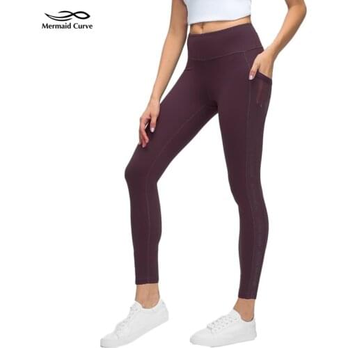 Mermaid curve Side drop-in pockets Fast Tight Yoga Pants Low-friction Performance Designed for Women Running Fitness Leggings
