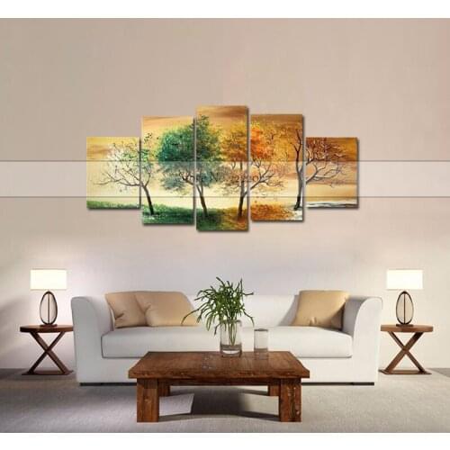 Forest Landscape Season Spring Sumber Autumn Winter Picture Wall Art Canvas Painting Unique Gift For Living Room Artwork