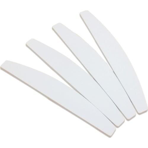 White Nail File 100 180 Buffer Tools Half Moon Sandpaper Nail Accessoires 10pcs/lot plastic emery board Sandpaper Sawing