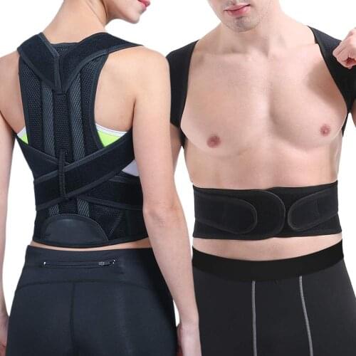 Breathable Back Support Lumbar Lower Brace provides Pain Relief-Keep Spine Adjustable waist shoulder posture Correction belt
